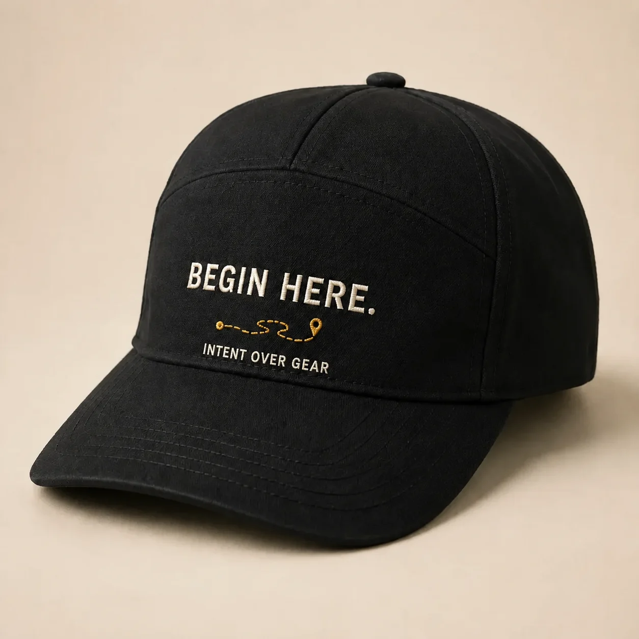 Begin Here Mid-Profile Cap product mockup